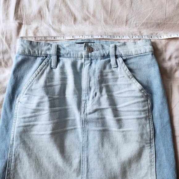 J. Crew Two-tone light wash denim jean skirt (Size 25) - Picture 6 of 8